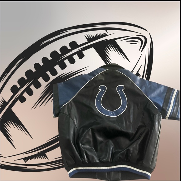 Colts Black and Blue Leather Jacket - Picture 2 of 3